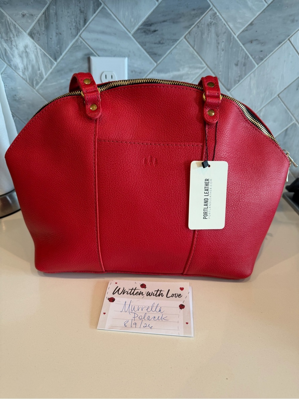 Portland Leather Goods Cherry Large Logan